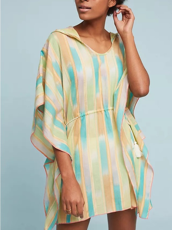 Anthropologie Tops - NWT Anthropologie Lilka Striped Pastel Beach Cover-Up Tunic Dress